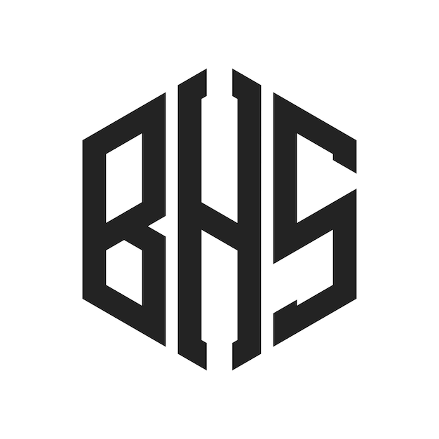 Diseño del logotipo de BHS Letra inicial BHS Monograma Logotipo con forma de hexágono