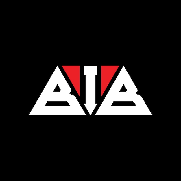 Diseño de logotipo de BIB triángulo con forma de triángulo BIB diseño de logotipo triángulo monograma BIB logotipo vectorial triángulo de plantilla con color rojo BIB Logotipo triangular Simple Elegante y lujoso Logotipo BIB