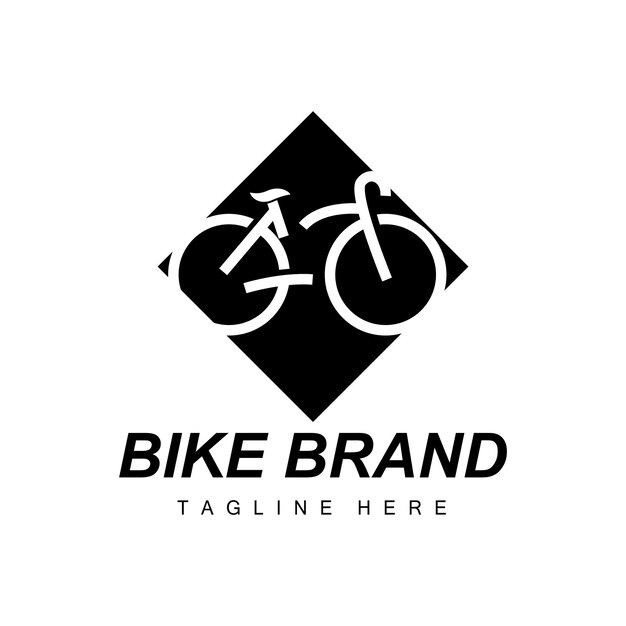 Diseño del logotipo de la bicicleta deportiva vector de icona de silueta de bicicleta de vehículo simple