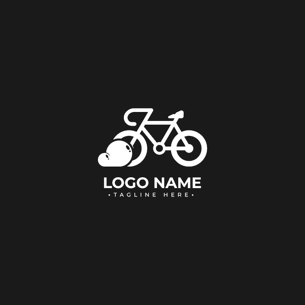 Diseño de logotipo de bicicleta en la nube