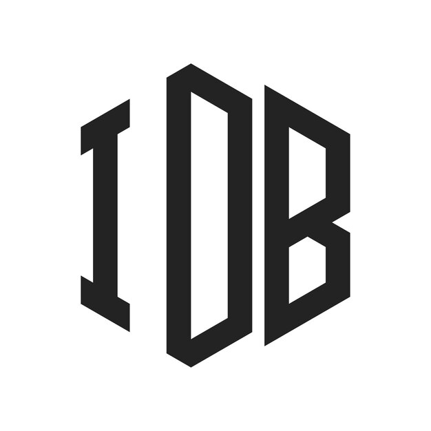 Diseño del logotipo del BID Letra inicial Monograma del BID Logotipo con forma de hexágono