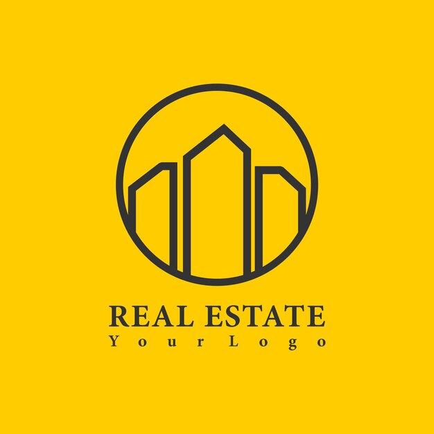Diseño de logotipo de bienes raíces adecuado para negocios