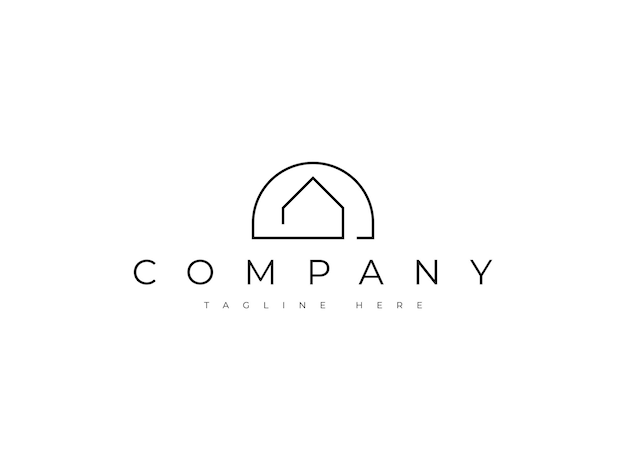 diseño de logotipo de bienes raíces de arco de casa