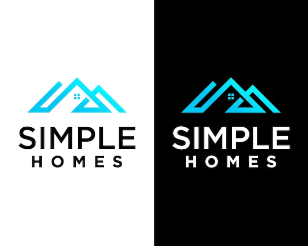 Diseño de logotipo de bienes raíces de casa con techo de monograma de letra s