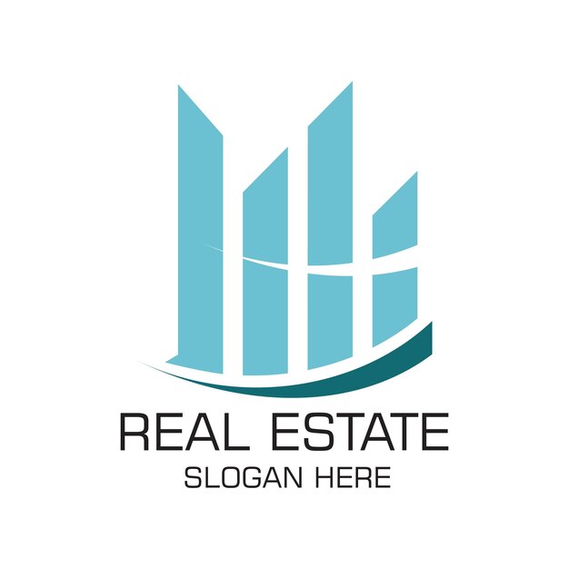 Diseño de logotipo de bienes raíces concepto simple Vector Premium