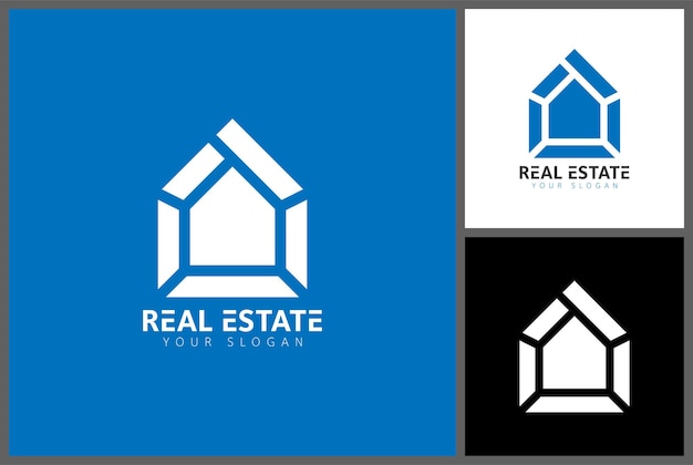 Diseño de logotipo de bienes raíces de edificio moderno creativo. El logotipo se puede utilizar para icono, marca e identidad.