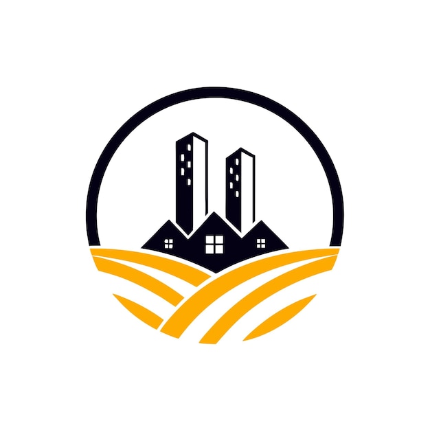Diseño de logotipo de bienes raíces de lujo y creativos sobre fondo blanco