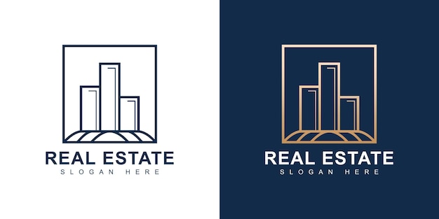 Diseño de logotipo de bienes raíces de lujo moderno