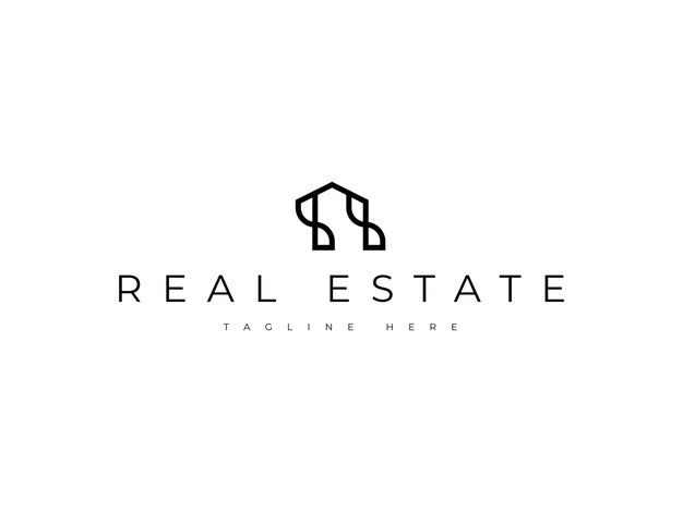 diseño de logotipo de bienes raíces mínimo abstracto