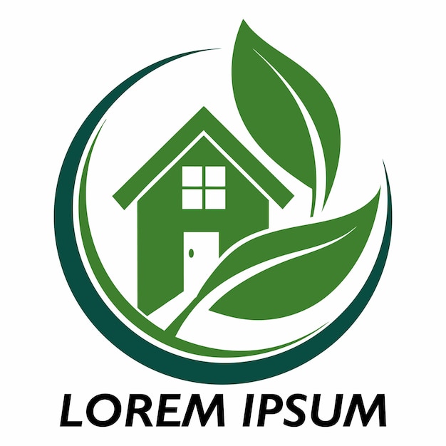 Diseño de logotipo de bienes raíces natural Logotipo de propiedades inmobiliarias con logotipo de hoja Diseño de AI Generado