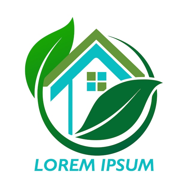 Diseño de logotipo de bienes raíces natural Logotipo de propiedades inmobiliarias con logotipo de hoja Diseño de AI Generado