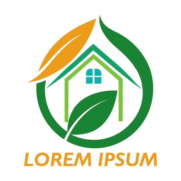 Diseño de logotipo de bienes raíces natural Logotipo de propiedades inmobiliarias con logotipo de hoja Diseño de AI Generado