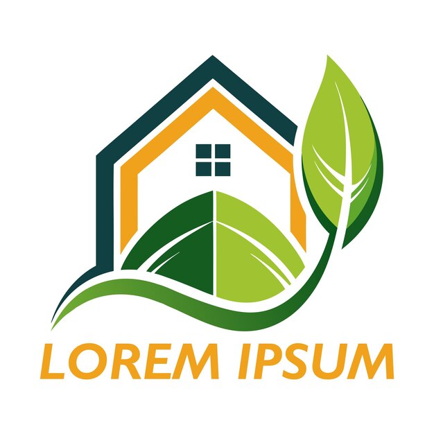 Diseño de logotipo de bienes raíces natural Logotipo de propiedades inmobiliarias con logotipo de hoja Diseño de AI Generado