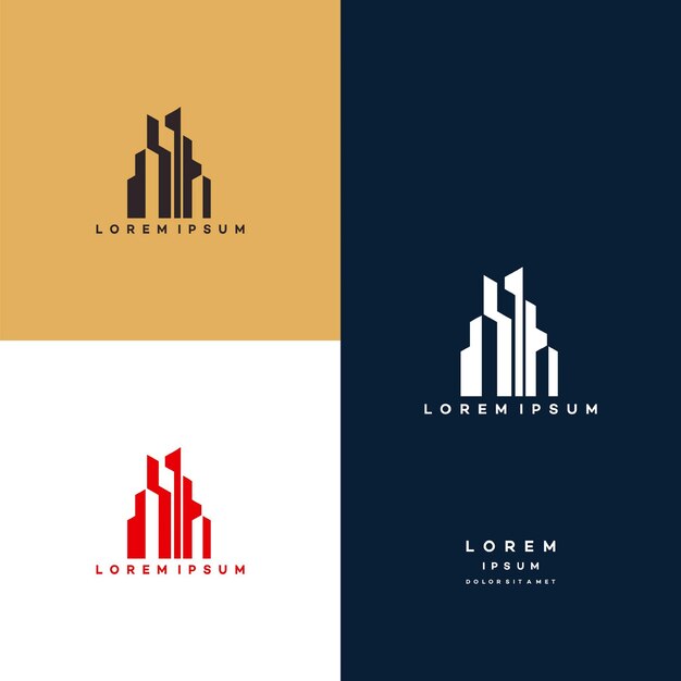 Diseño de logotipo de bienes raíces, propiedad y construcción para plantilla de logotipo corporativo de negocios