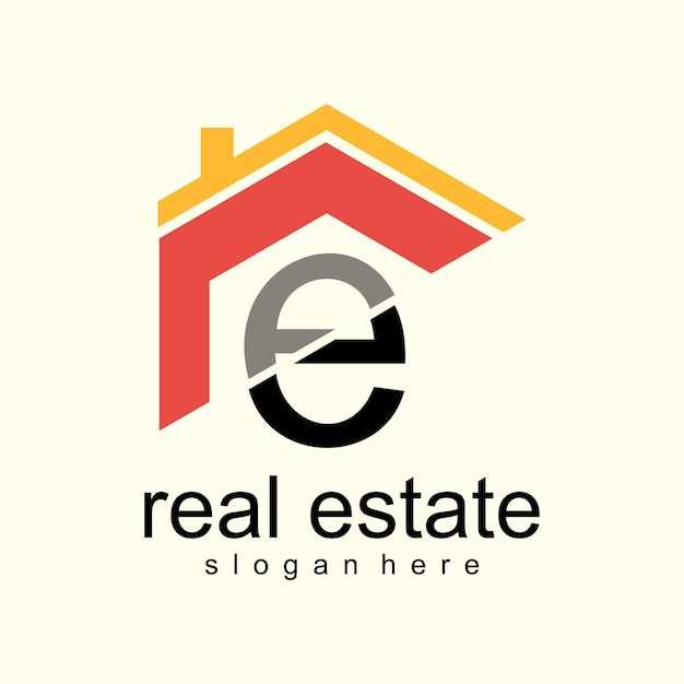 Diseño de logotipo de bienes raíces con propiedad y hogar de concepto único y nuevo