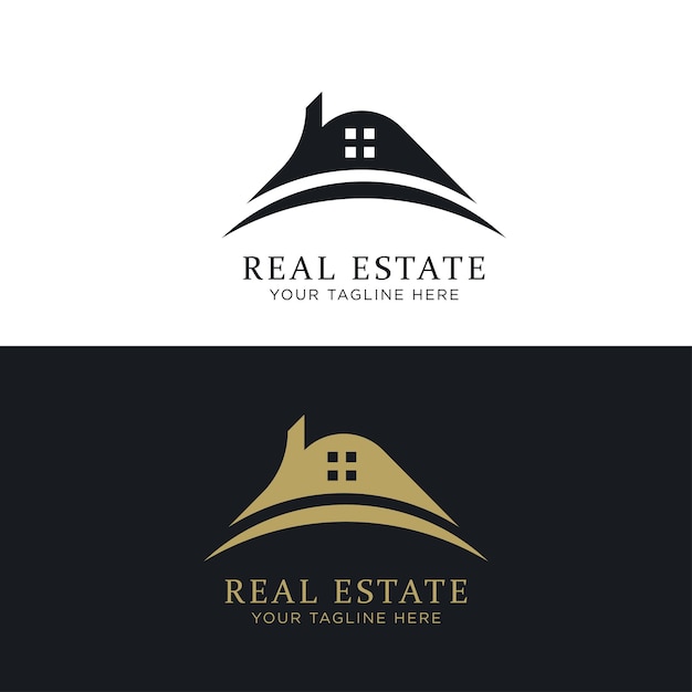 diseño de logotipo de bienes raíces vectorial