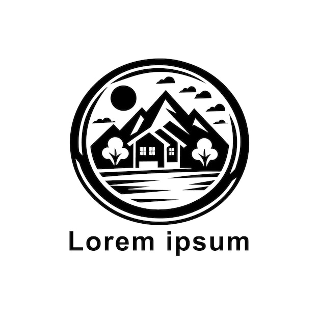 diseño de logotipo de bienes raíces vectorial