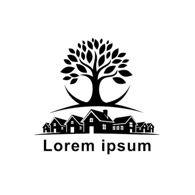 diseño de logotipo de bienes raíces vectorial