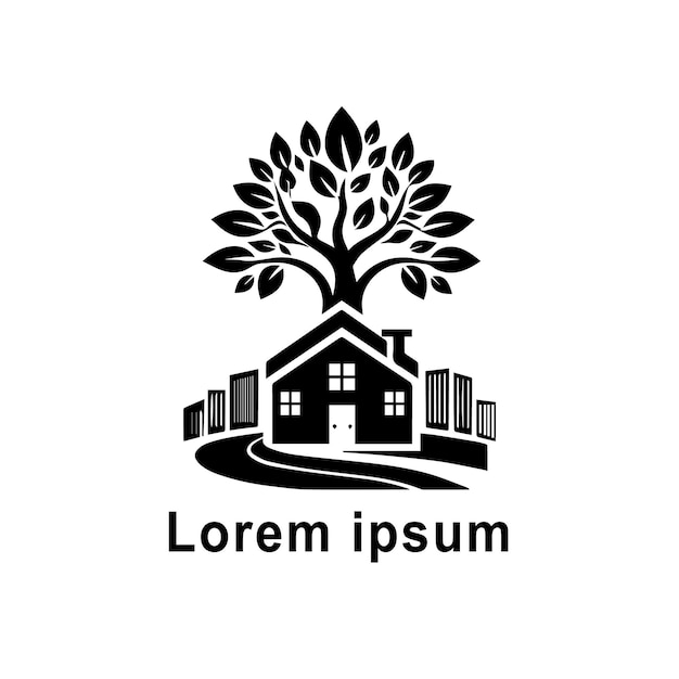 diseño de logotipo de bienes raíces vectorial