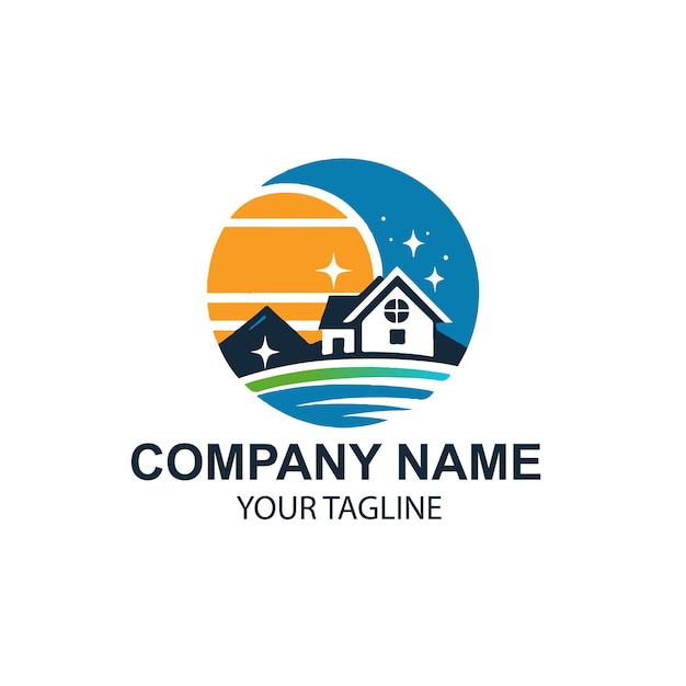 diseño de logotipo de bienes raíces vectorial