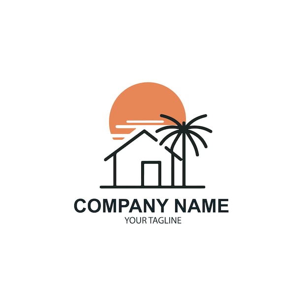 diseño de logotipo de bienes raíces vectorial