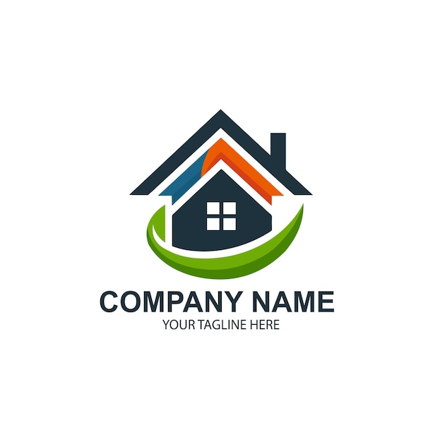 diseño de logotipo de bienes raíces vectorial