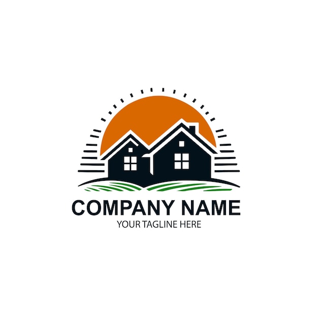 diseño de logotipo de bienes raíces vectorial