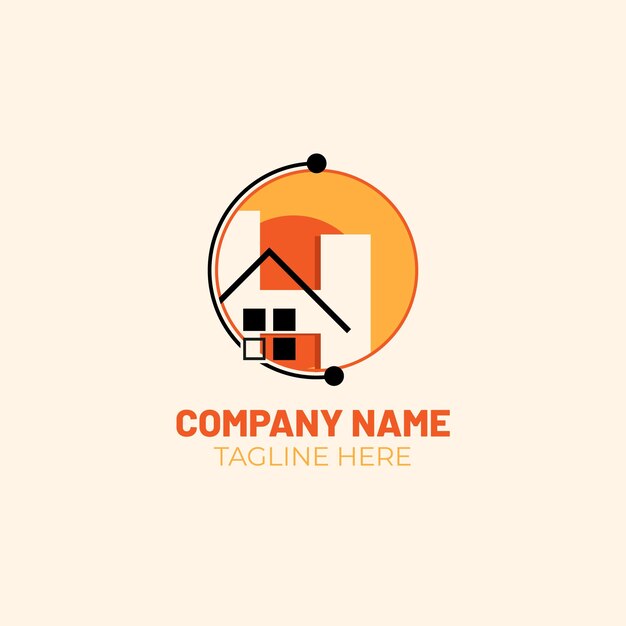Diseño de logotipo de bienes raíces vectoriales