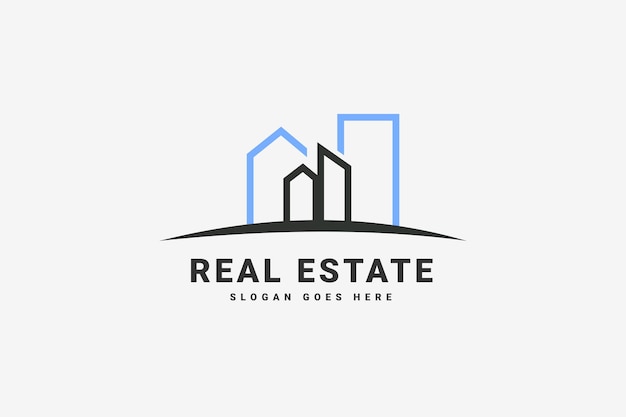 Diseño de logotipo de bienes raíces vectoriales