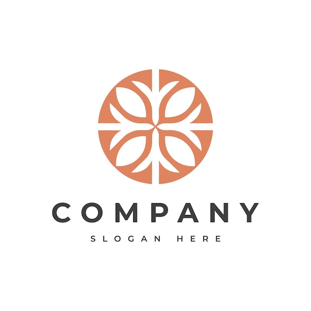 Diseño de logotipo de bienestar de estilo floral moderno