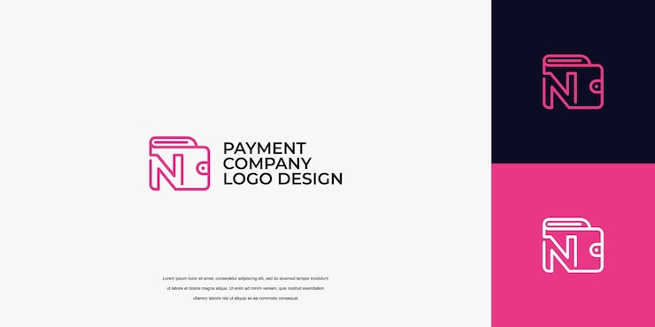 Vector diseño de logotipo de billetera de pago logotipo con la letra n