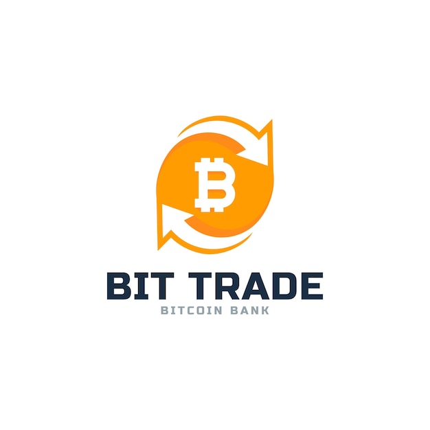 Diseño de logotipo de bitcoin de comercio de bits, icono de moneda digital de letra B