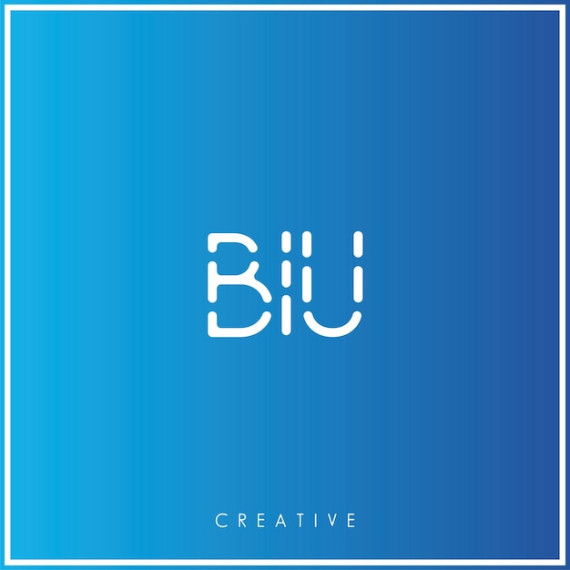 El diseño del logotipo de BIU Creative Vector Latter Minimal Latter Logo Premium Vector Ilustración Monograma