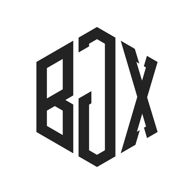 Diseño del logotipo de BJX Letra inicial BJX Monograma Logotipo con forma de hexágono