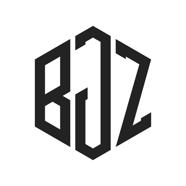Diseño del logotipo de BJZ Letra inicial BJZ Monograma Logotipo con forma de hexágono