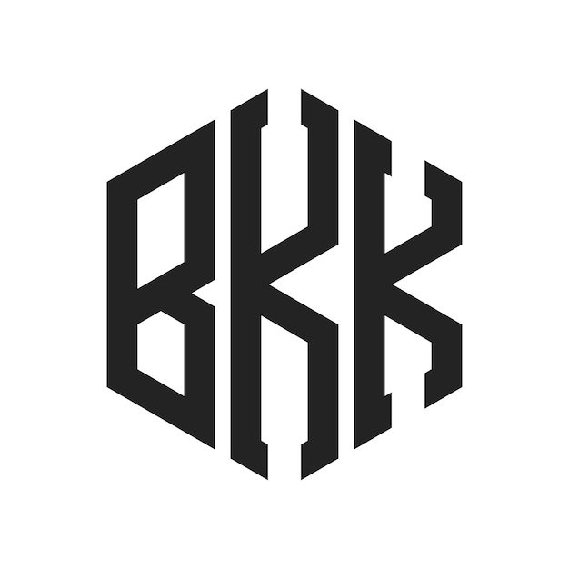 Diseño del logotipo BKK Letra inicial BKK Monograma Logotipo con forma de hexágono