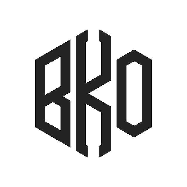 Diseño del logotipo de BKO Letra inicial BKO Monograma Logotipo con forma de hexágono