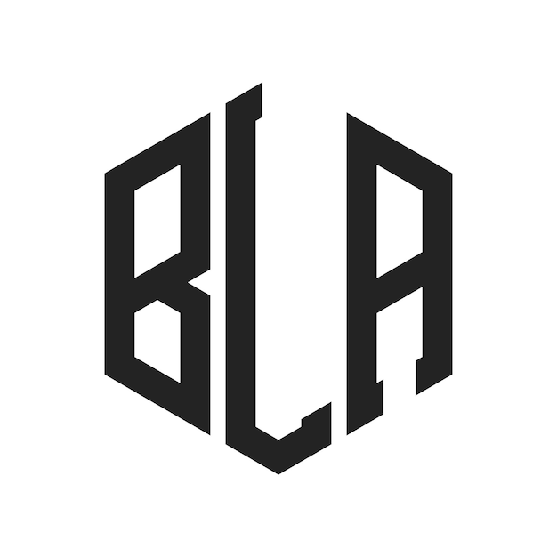Diseño del logotipo BLA Letra inicial BLA Monograma Logotipo con forma de hexágono