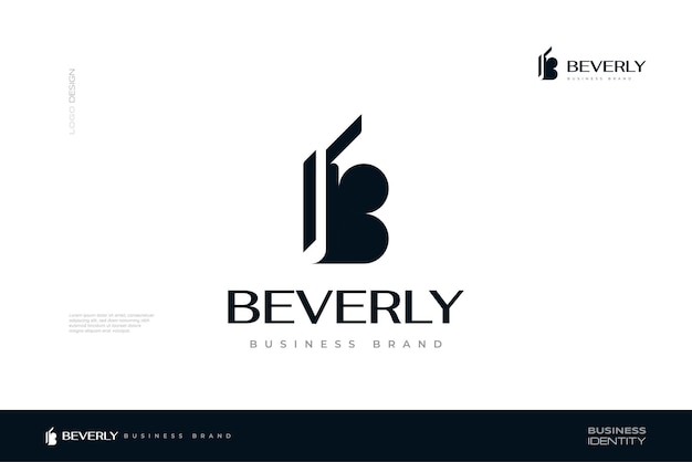 Diseño de logotipo black letter b con concepto abstracto y elegante para negocios e identidad de marca