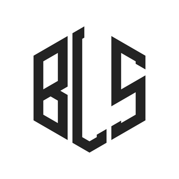 Diseño del logotipo BLS Letra inicial BLS Monograma Logotipo con forma de hexágono