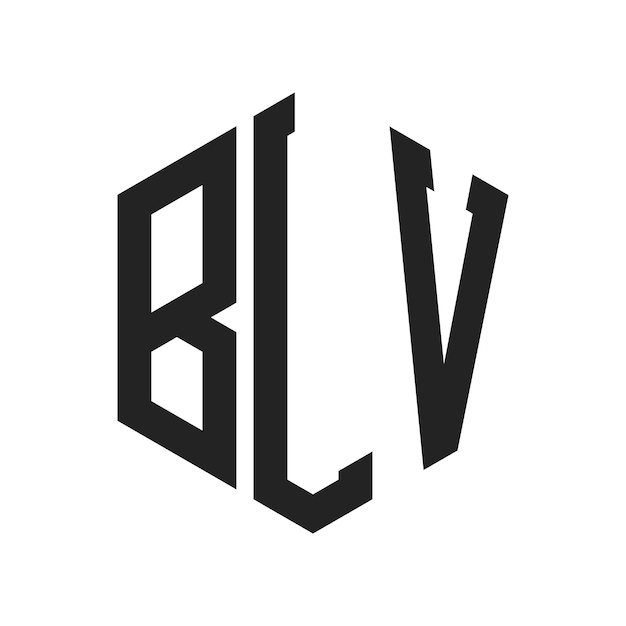 Diseño del logotipo BLV Letra inicial BLV Monograma Logotipo con forma de hexágono