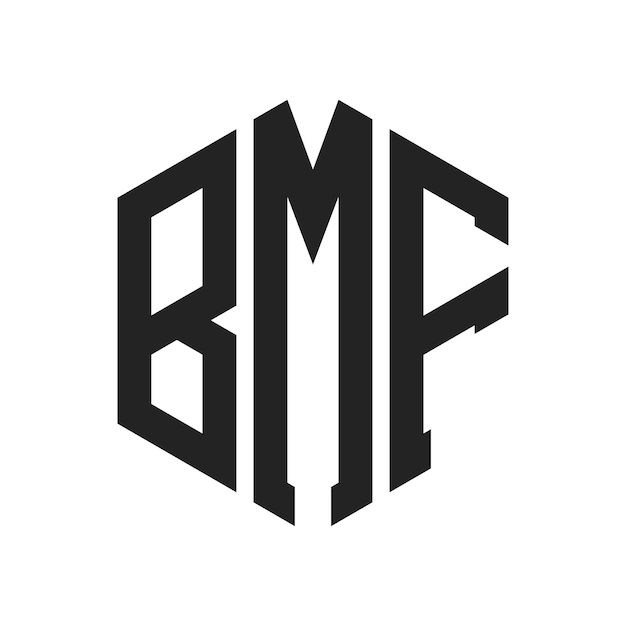 Diseño del logotipo de BMF Letra inicial BMF Monograma Logotipo con forma de hexágono