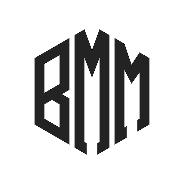 Diseño del logotipo de BMM Letra inicial Monograma de BMM Logotipo con forma de hexágono