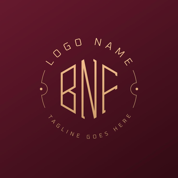 Vector diseño de logotipo de bnf de lujo letra elegante bnf monograma logotipo minimalista poligono bnf template de diseño de logotipo
