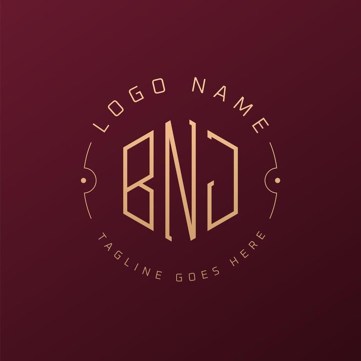 Vector diseño de logotipo de bnj de lujo letra elegante bnj monograma logotipo minimalista poligono bnj template de diseño de logotipo