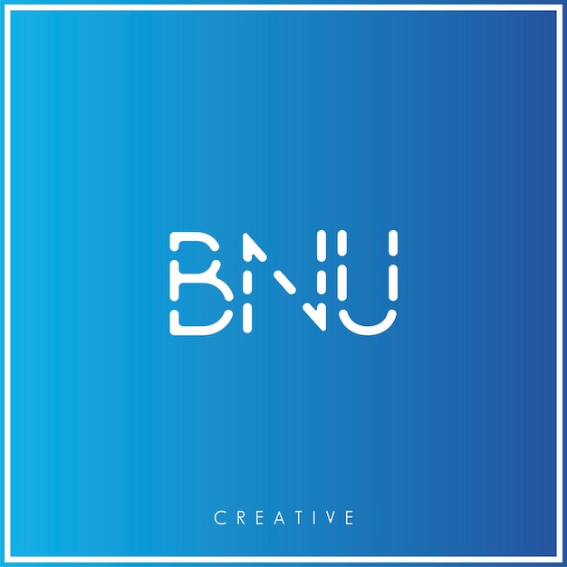 El diseño del logotipo de BNU Creative Vector Latter Minimal Latter Logo Premium Vector Ilustración Monograma