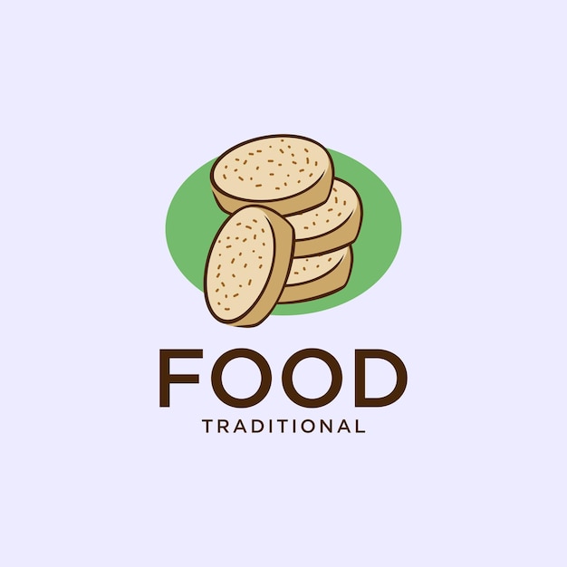 Diseño del logotipo del bocadillo tradicional indonesio Wingko Babat