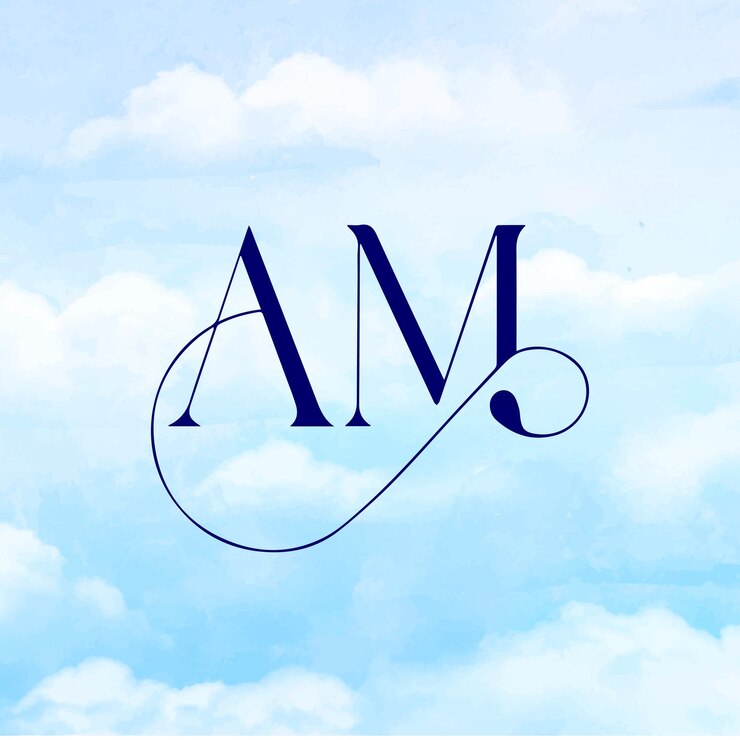 Vector diseño del logotipo de la boda con la letra am