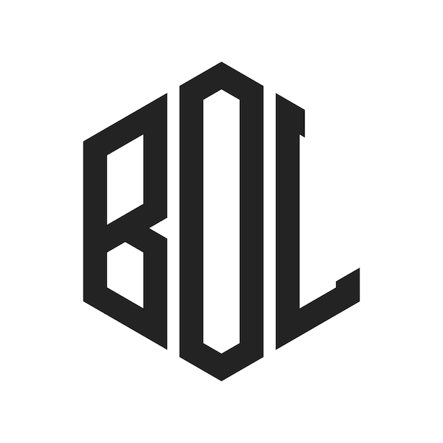Diseño del logotipo BOL Letra inicial BOL Monograma Logotipo con forma de hexágono