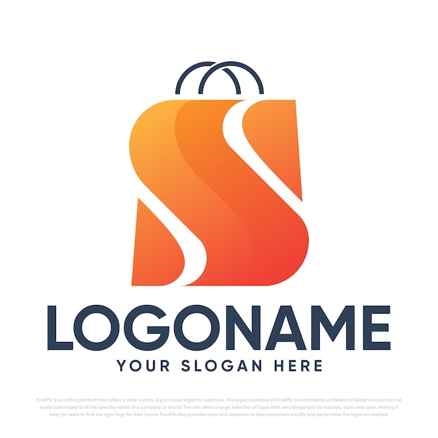 Diseño del logotipo de la bolsa de la compra S